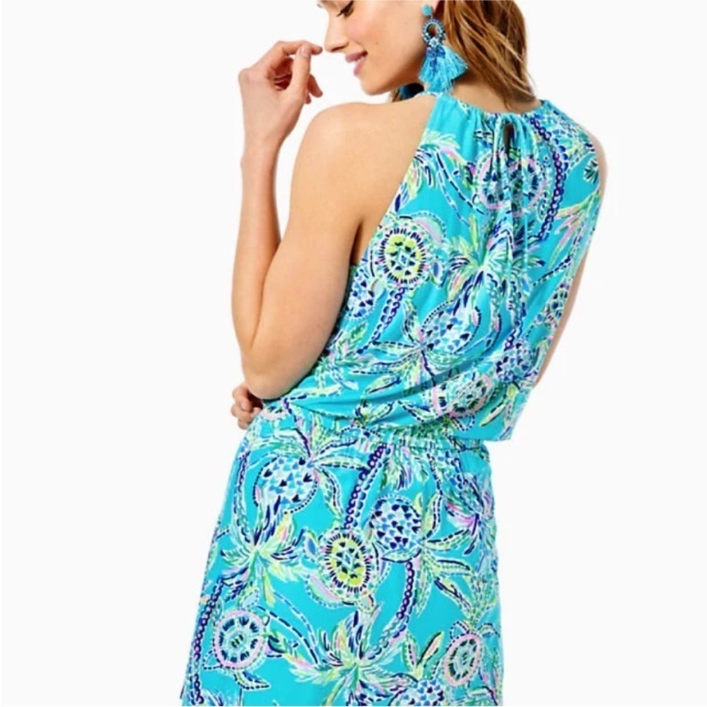 Lilly Pulitzer Gianni Skort Romper in "Bermuda Blue Turtle" XL - Picture 3 of 9